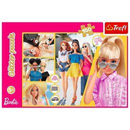 Puzzle 100 elementów Glitter Brokatowa Barbie