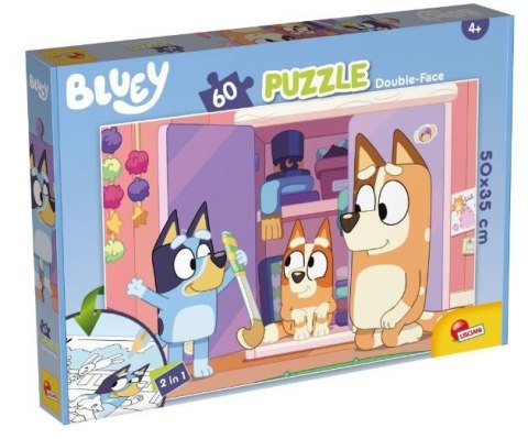 Puzzle dwustronne plus 60 elementów Bluey